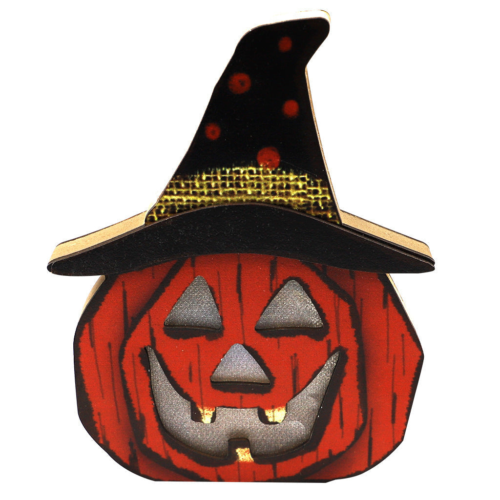 BLYNTRA Halloween Lamp – Warm Wooden Glow for Spooky Nights BLYNTRA
