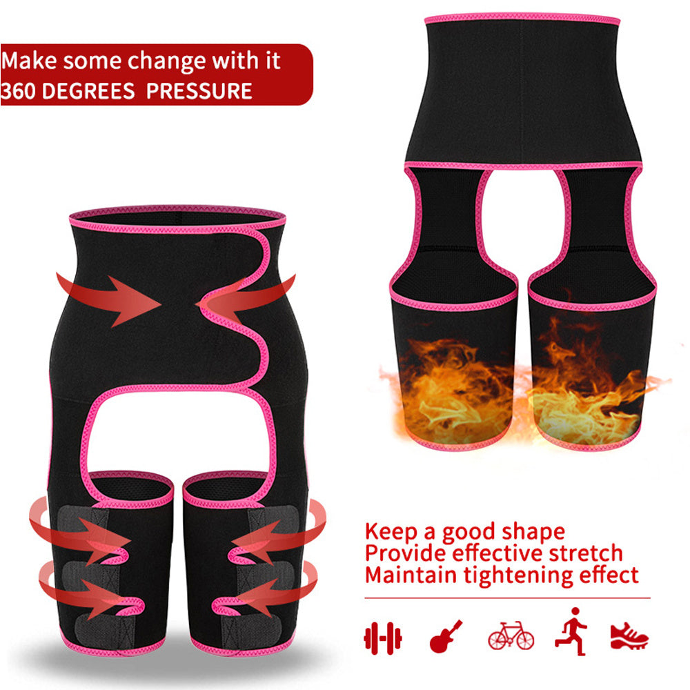Sweat High Waist Thigh Trimmer Butt Lifter Shapewear Belt 3 In 1 Adjustable Belt Silicone Back Scrub Bath Brush