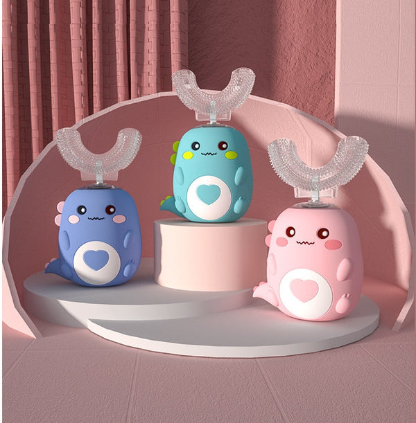 U-shaped Children's Electric Toothbrush Fully Automatic Baby Silicone Back Scrub Bath Brush
