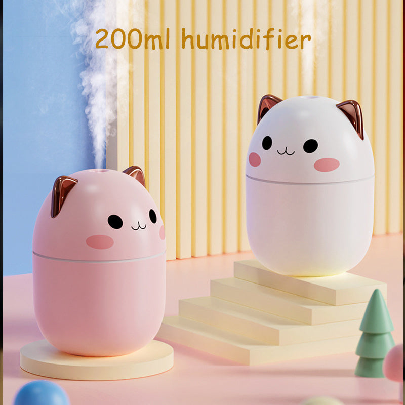 Cute Cat Humidifier | LED Mist & Aroma Diffuser Silicone Back Scrub Bath Brush