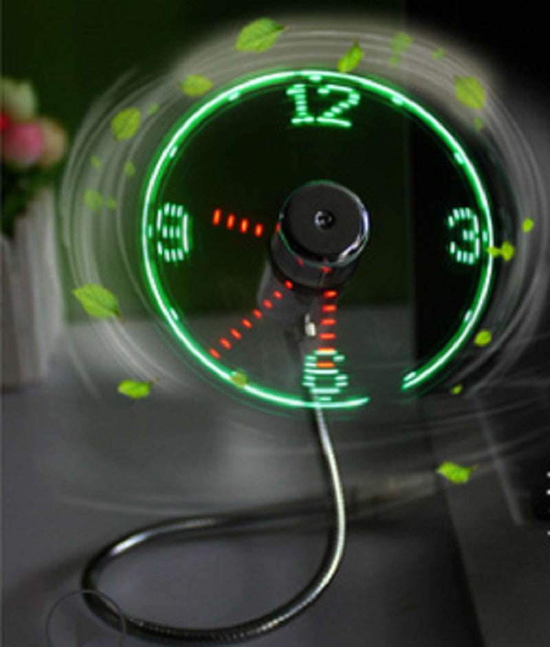 USB Fan Clock | LED Time Display & Cool Desk Gadget Silicone Back Scrub Bath Brush