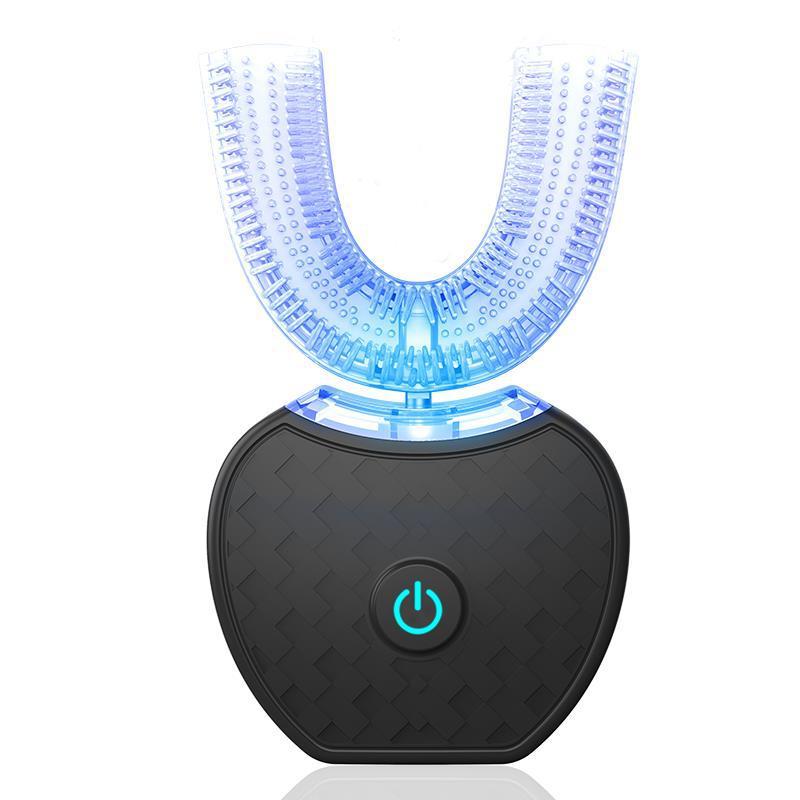BLYNTRA Smart U-Type Toothbrush – 360° Clean, Blue Light, USB Silicone Back Scrub Bath Brush