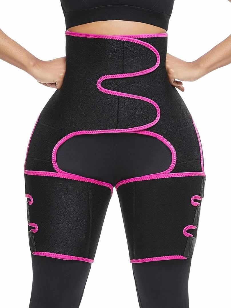 Sweat High Waist Thigh Trimmer Butt Lifter Shapewear Belt 3 In 1 Adjustable Belt Silicone Back Scrub Bath Brush
