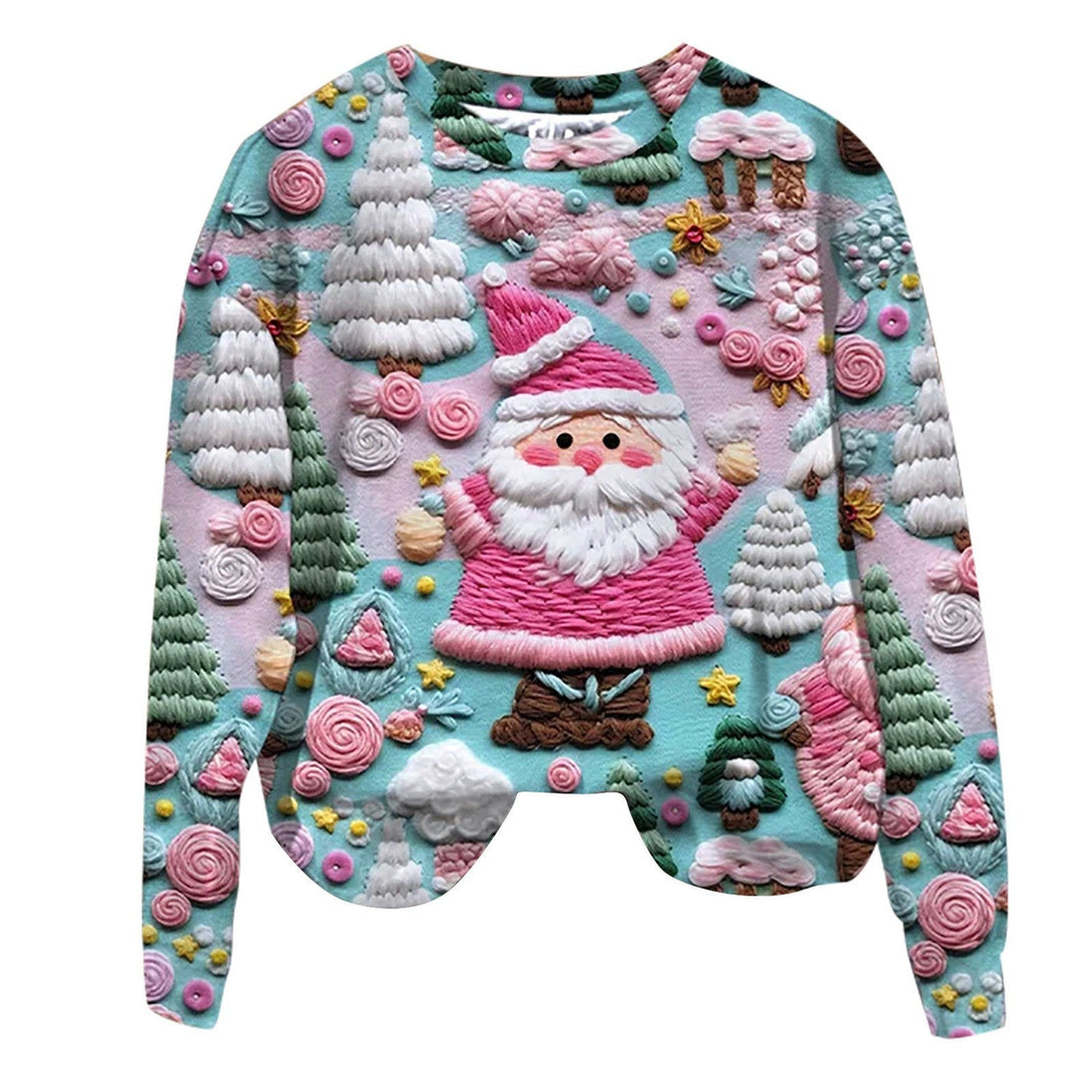 BLYNTRA Santa Claus Print Sweater – Cozy Christmas Holiday Top BLYNTRA