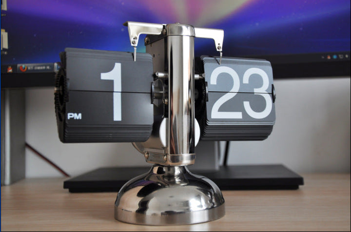 Flip Digital Clock Small Scale Table Clock Retro Flip Clock Silicone Back Scrub Bath Brush