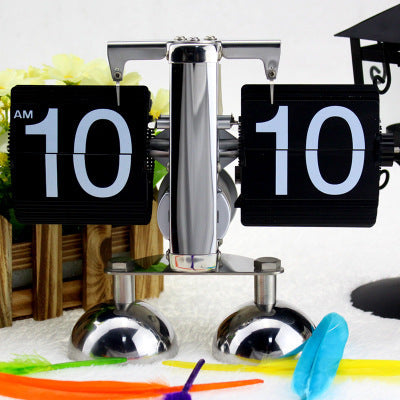 Flip Digital Clock Small Scale Table Clock Retro Flip Clock Silicone Back Scrub Bath Brush