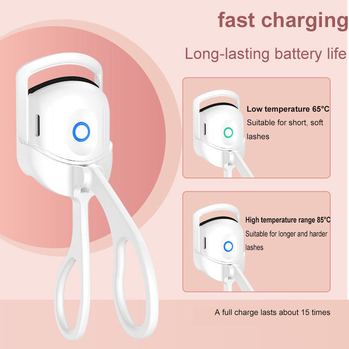 Eyelash Curler Portable Electric Heated Comb Eye Lash Long Lasting Eyelashes Curls Thermal Eyelash Curler Makeup Tools Heated Eyelash Curlers,Rechargeable Electric Eyelash Curler,Handheld Eyelash Heat Silicone Back Scrub Bath Brush