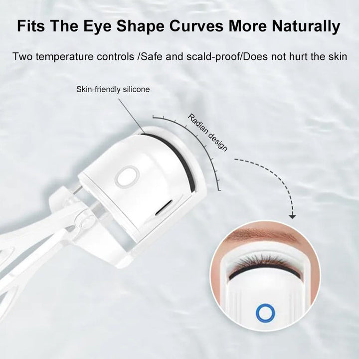 Eyelash Curler Portable Electric Heated Comb Eye Lash Long Lasting Eyelashes Curls Thermal Eyelash Curler Makeup Tools Heated Eyelash Curlers,Rechargeable Electric Eyelash Curler,Handheld Eyelash Heat Silicone Back Scrub Bath Brush