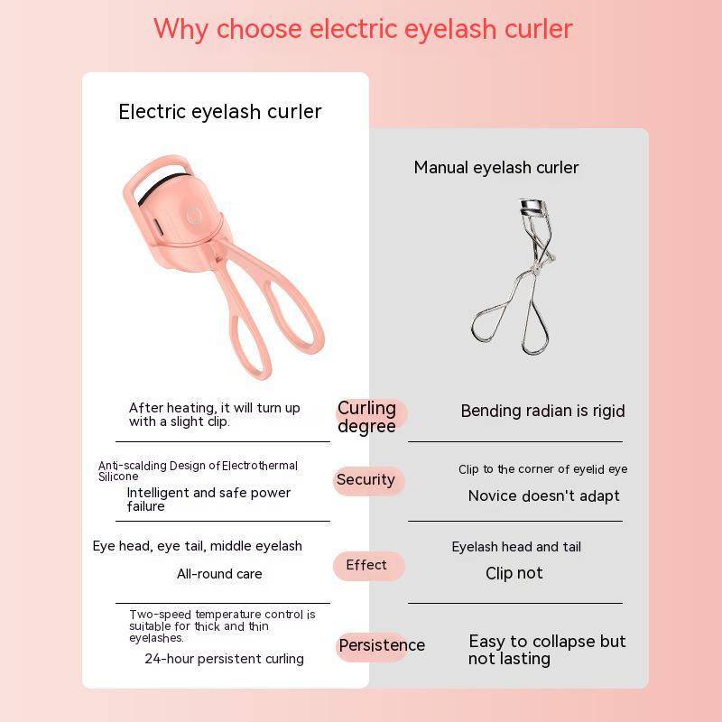 Eyelash Curler Portable Electric Heated Comb Eye Lash Long Lasting Eyelashes Curls Thermal Eyelash Curler Makeup Tools Heated Eyelash Curlers,Rechargeable Electric Eyelash Curler,Handheld Eyelash Heat Silicone Back Scrub Bath Brush