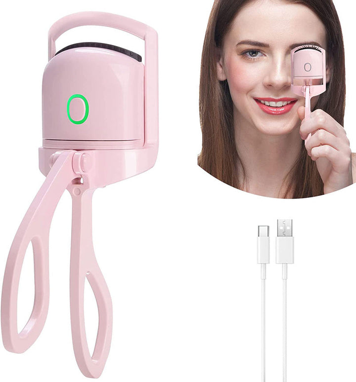Eyelash Curler Portable Electric Heated Comb Eye Lash Long Lasting Eyelashes Curls Thermal Eyelash Curler Makeup Tools Heated Eyelash Curlers,Rechargeable Electric Eyelash Curler,Handheld Eyelash Heat Silicone Back Scrub Bath Brush
