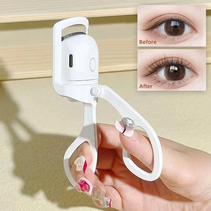 Eyelash Curler Portable Electric Heated Comb Eye Lash Long Lasting Eyelashes Curls Thermal Eyelash Curler Makeup Tools Heated Eyelash Curlers,Rechargeable Electric Eyelash Curler,Handheld Eyelash Heat Silicone Back Scrub Bath Brush