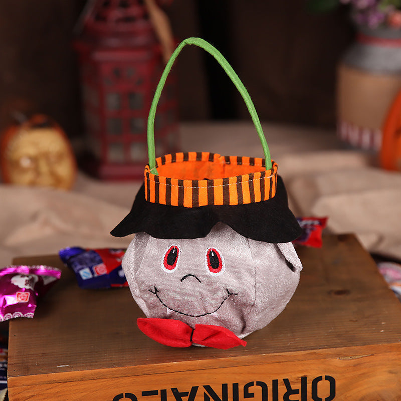 Cute Halloween Candy Bag Halloween Pumpkin Pattern Portable Handbag Cosplay Props Gift Basket Kids Gifts Silicone Back Scrub Bath Brush