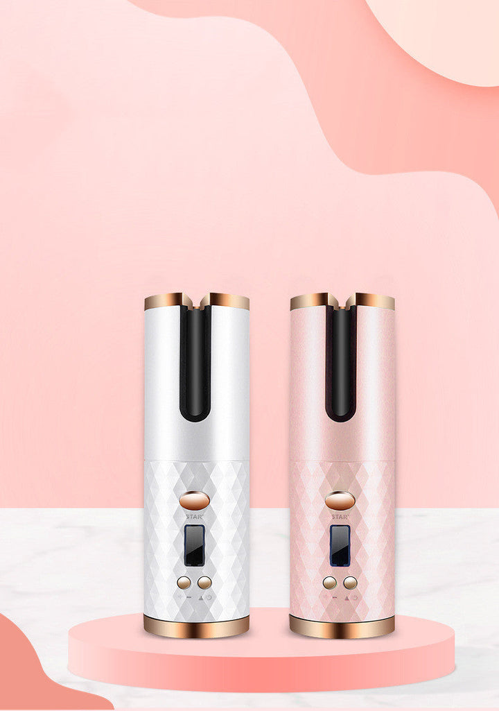 Rechargeable Automatic Hair Curler Women Portable Hair Curling Iron LCD Display Ceramic Curly Rotating Curling Wave Styer Silicone Back Scrub Bath Brush