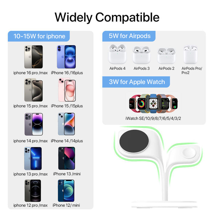 5-in-1 Magnetic Real Wireless Desktop Fast Charging Station For Multiple Devices Silicone Back Scrub Bath Brush