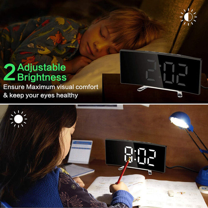 Curved LED Alarm Clock | USB & Temp Display BLYNTRA