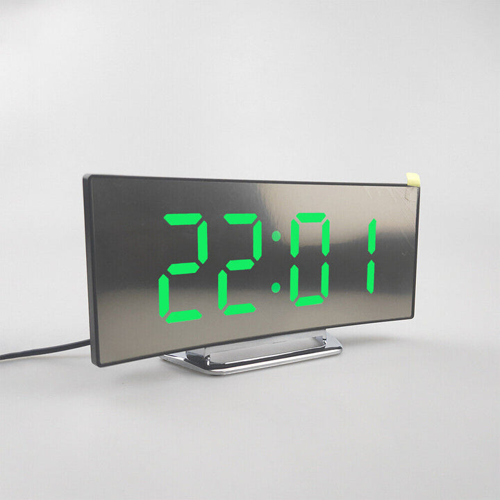 Curved LED Alarm Clock | USB & Temp Display BLYNTRA