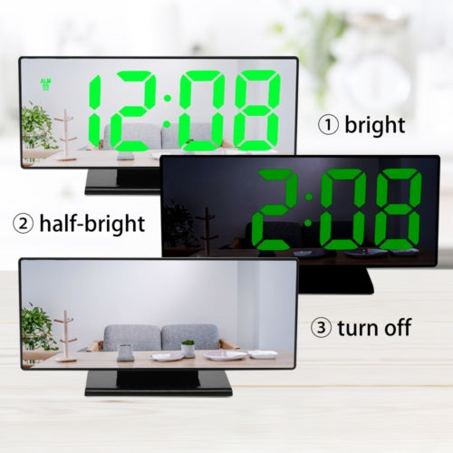 Curved LED Alarm Clock | USB & Temp Display BLYNTRA