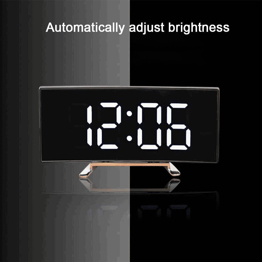 Curved LED Alarm Clock | USB & Temp Display BLYNTRA