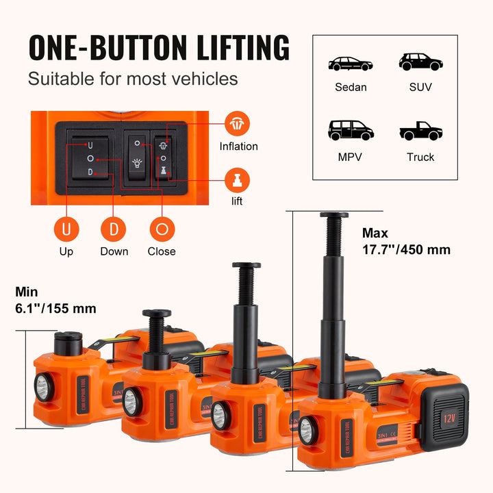 VEVOR 5T Electric Car Jack with Wrench & Pump BLYNTRA