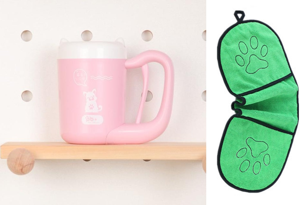 PawPure Silicone Pet Paw Cleaner Cup Silicone Back Scrub Bath Brush