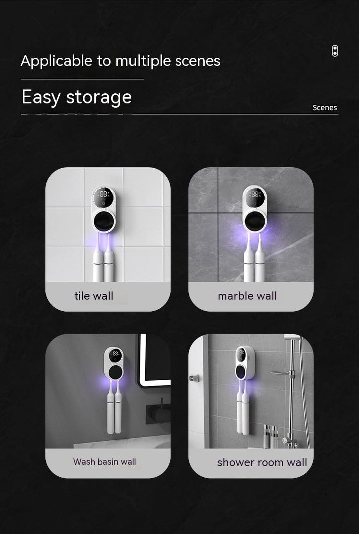 Tooth Brush Holder Sanitizer Uv Toothbrush Sanitizer Toothpaste Accessories Portable Toothbrush Sterilizer Portable Disinfectant Silicone Back Scrub Bath Brush