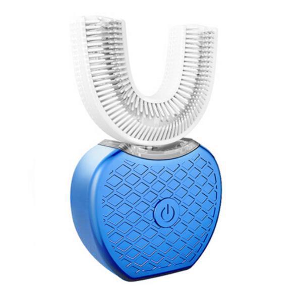 BLYNTRA Smart U-Type Toothbrush – 360° Clean, Blue Light, USB Silicone Back Scrub Bath Brush