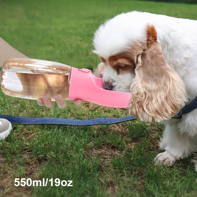 AquaPup Travel Pet Water Bottle Silicone Back Scrub Bath Brush