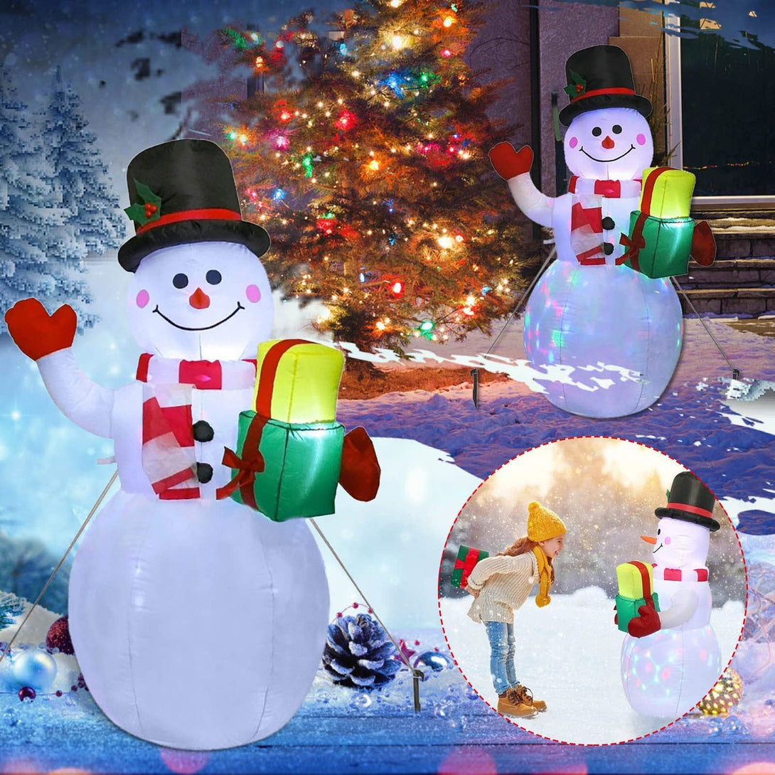 BLYNTRA Glowing Christmas Inflatables – Light-Up Santa & Snowman Decoration BLYNTRA