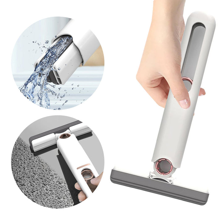 Mini Mops Floor Cleaning Sponge Squeeze Mop Household Cleaning Tools Home Car Portable Wiper Glass Screen Desk Cleaner Mop Silicone Back Scrub Bath Brush