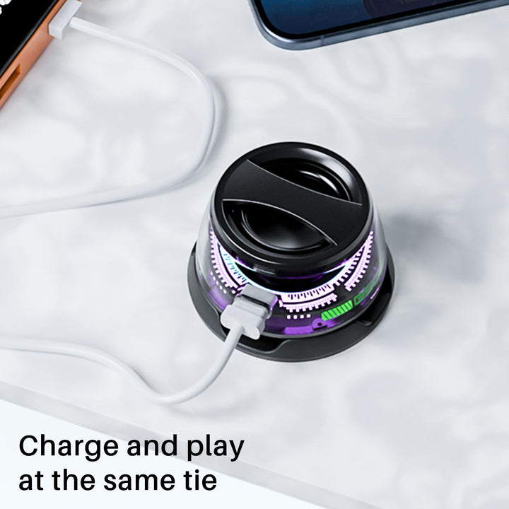 Portable Bluetooth Speaker G200 RGB Lighting Speaker BT5.3 Mini Sound Box 7 Hours Playback Magnetic Phone Holder Silicone Back Scrub Bath Brush