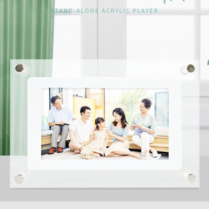 Digital Picture Frame Acrylic Video Player Digital Photo Frame Vertical Display With 1GB And Battery Type C Video Frame Gift For Loved Silicone Back Scrub Bath Brush