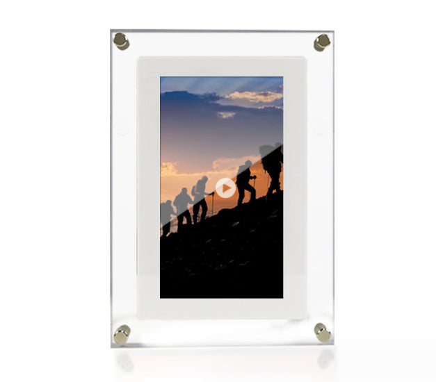 Digital Picture Frame Acrylic Video Player Digital Photo Frame Vertical Display With 1GB And Battery Type C Video Frame Gift For Loved Silicone Back Scrub Bath Brush