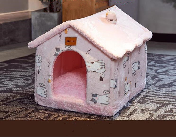 BLYNTRA Foldable Dog House – Warm Winter Pet Bed & Cat Cave BLYNTRA