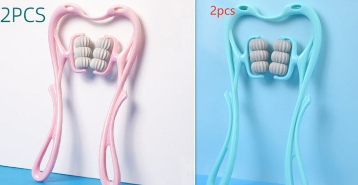 Multifunctional Manual Six-wheel Neck Massager Massage Relieve Roller Massage Tool Silicone Back Scrub Bath Brush
