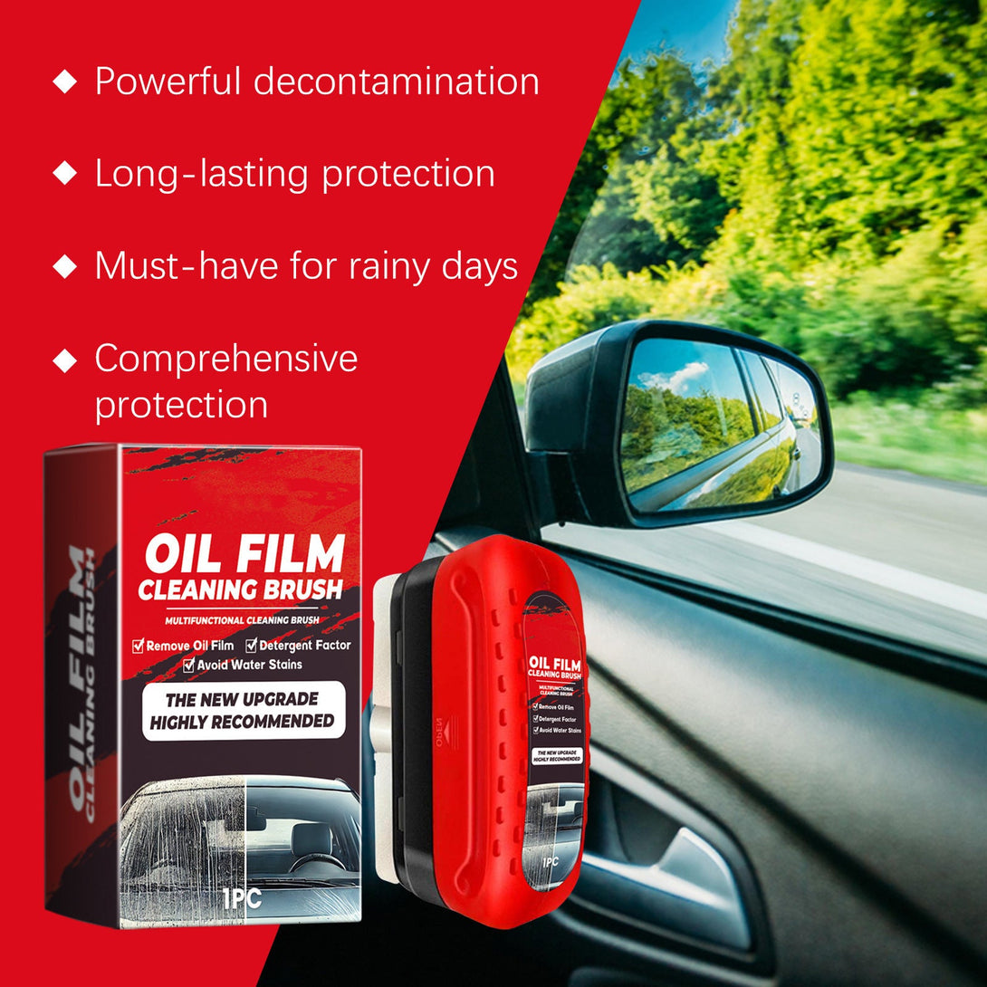 Oil Film Remover | Car Glass & Windshield Cleaner Silicone Back Scrub Bath Brush