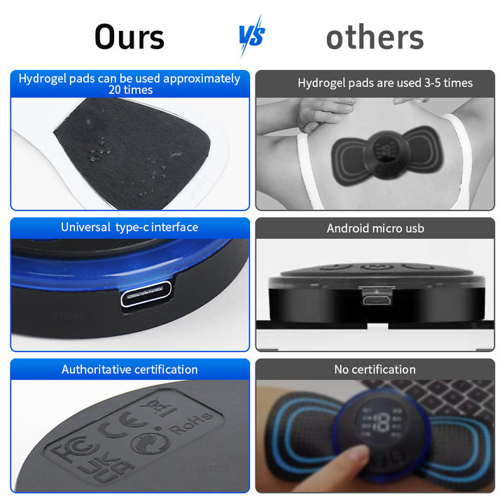 Mini Massage Patch Cervical Massager Shoulder And Neck Massager EMS Portable Pulse Smart Massage Patch 8 Modes 19 Gears BLYNTRA