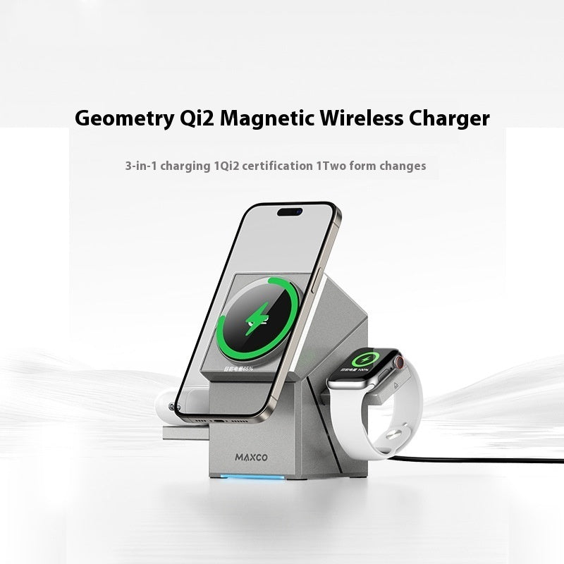 Qi2 Magnetic Charger | Rotating Wireless Fast Charge Silicone Back Scrub Bath Brush