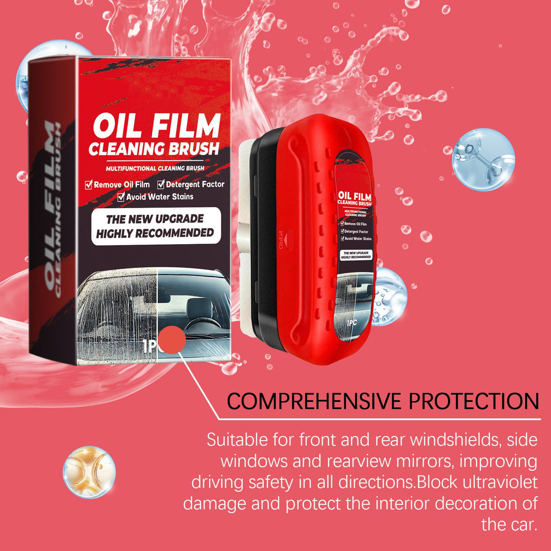 Oil Film Remover | Car Glass & Windshield Cleaner Silicone Back Scrub Bath Brush