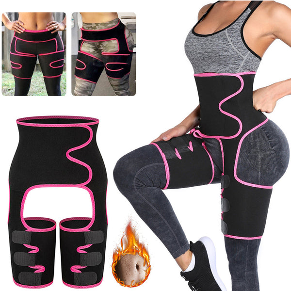 Sweat High Waist Thigh Trimmer Butt Lifter Shapewear Belt 3 In 1 Adjustable Belt Silicone Back Scrub Bath Brush