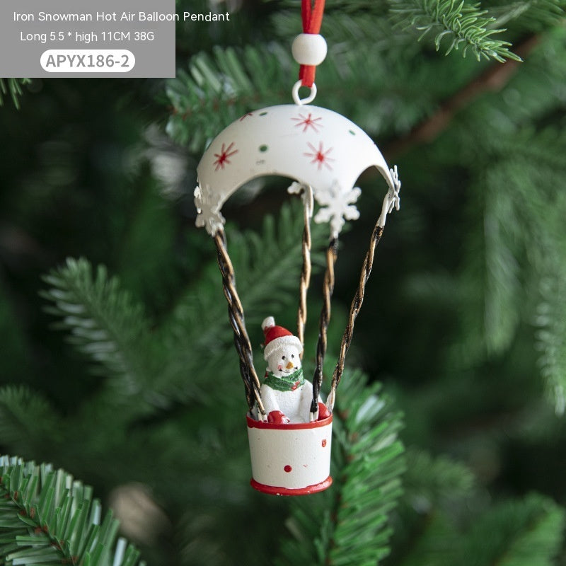BLYNTRA Christmas Hot Air Balloon Pendant – Nordic Iron Tree Ornament Décor BLYNTRA