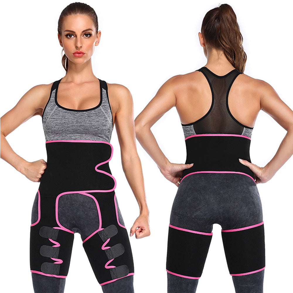Sweat High Waist Thigh Trimmer Butt Lifter Shapewear Belt 3 In 1 Adjustable Belt Silicone Back Scrub Bath Brush