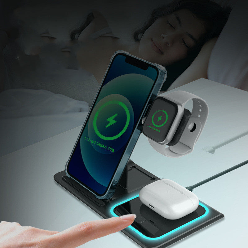 BLYNTRA 3-in-1 Wireless Charging Station – Ambient Dual-Wire Design BLYNTRA