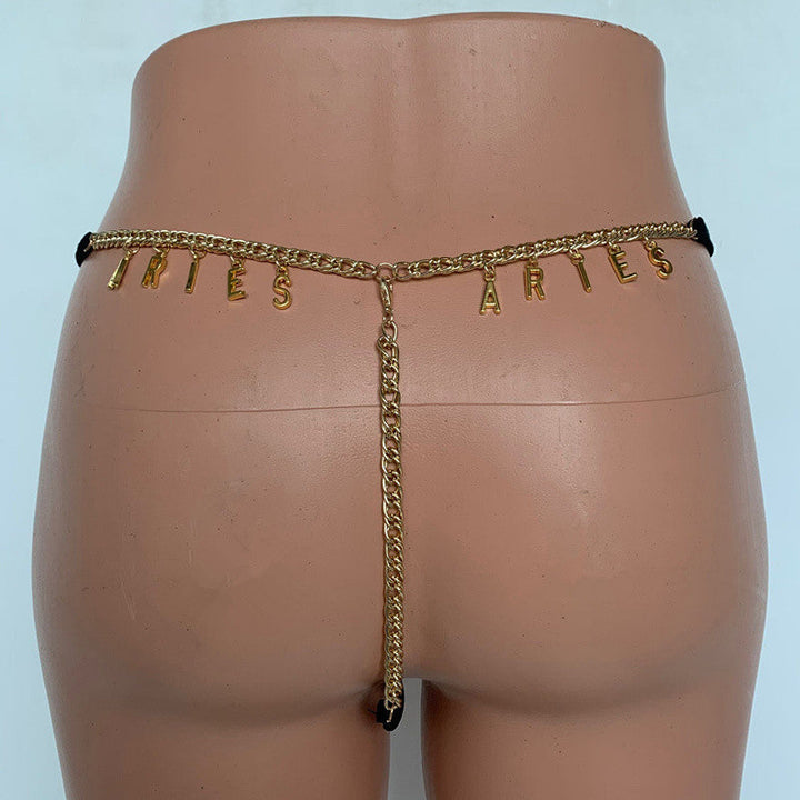 Exy Women Custom Thong With Letter Name Personality G-String Panties Underwear Waist Body Chain Lace Thongs Jewelry Gift Silicone Back Scrub Bath Brush