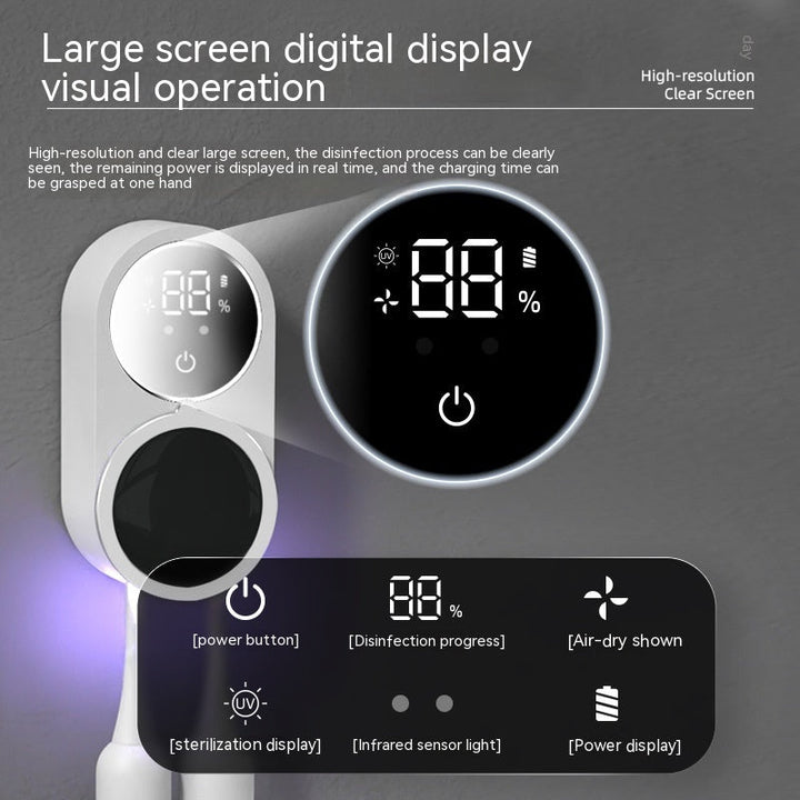 Tooth Brush Holder Sanitizer Uv Toothbrush Sanitizer Toothpaste Accessories Portable Toothbrush Sterilizer Portable Disinfectant Silicone Back Scrub Bath Brush