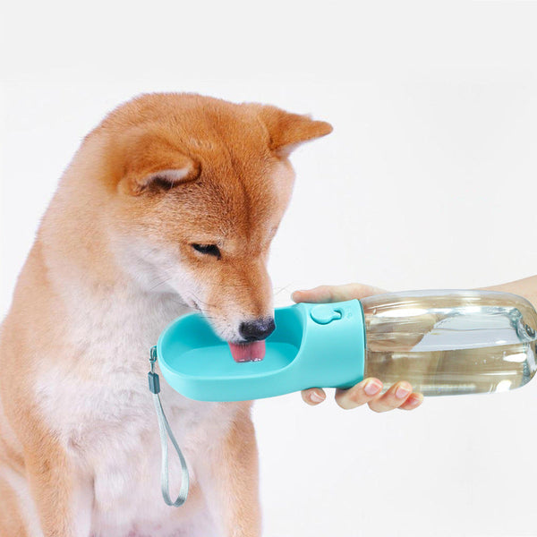 AquaPup Travel Pet Water Bottle Silicone Back Scrub Bath Brush