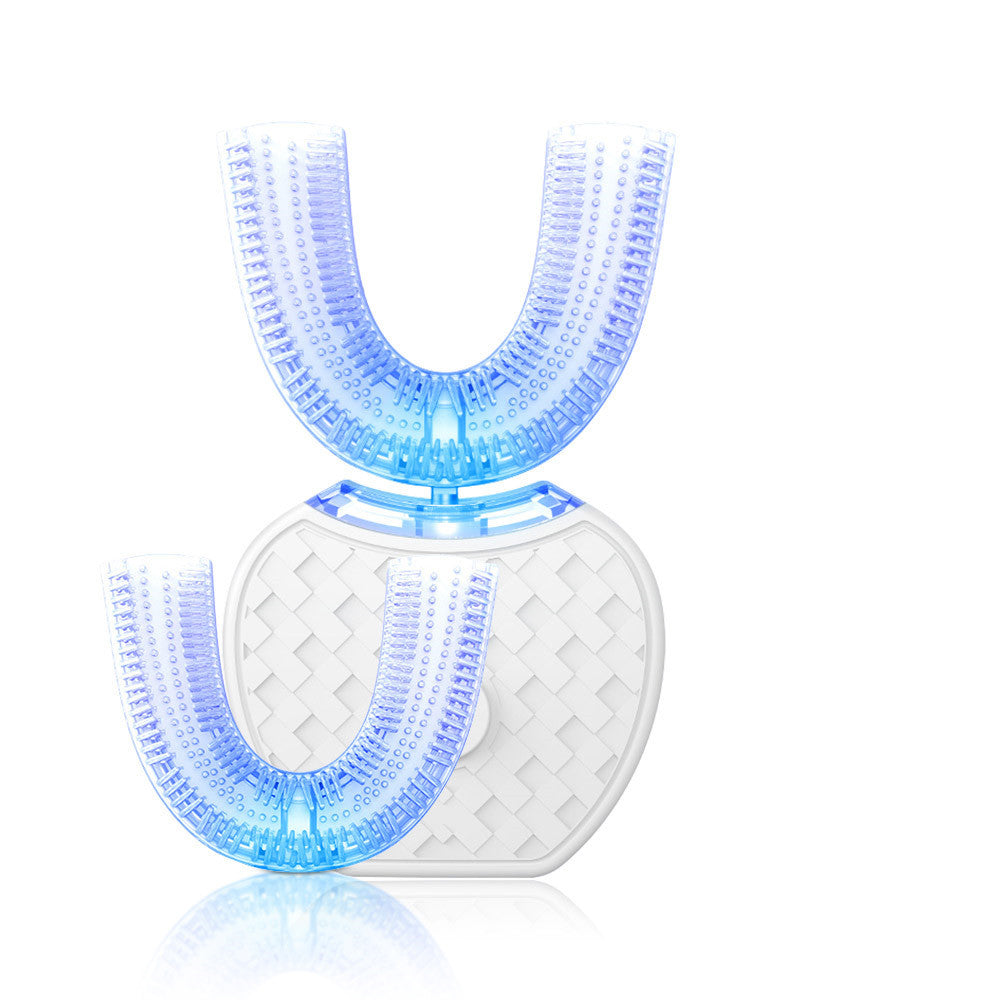 BLYNTRA Smart U-Type Toothbrush – 360° Clean, Blue Light, USB Silicone Back Scrub Bath Brush