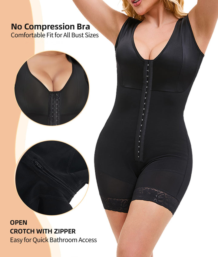 Shapewear Jumpsuit For Women Tummy Control Post Surgery Full Body Shaper Butt Lifter With Zipper Crotch Skimsbodysuits Elegant Bodysuitfajashaper Silicone Back Scrub Bath Brush