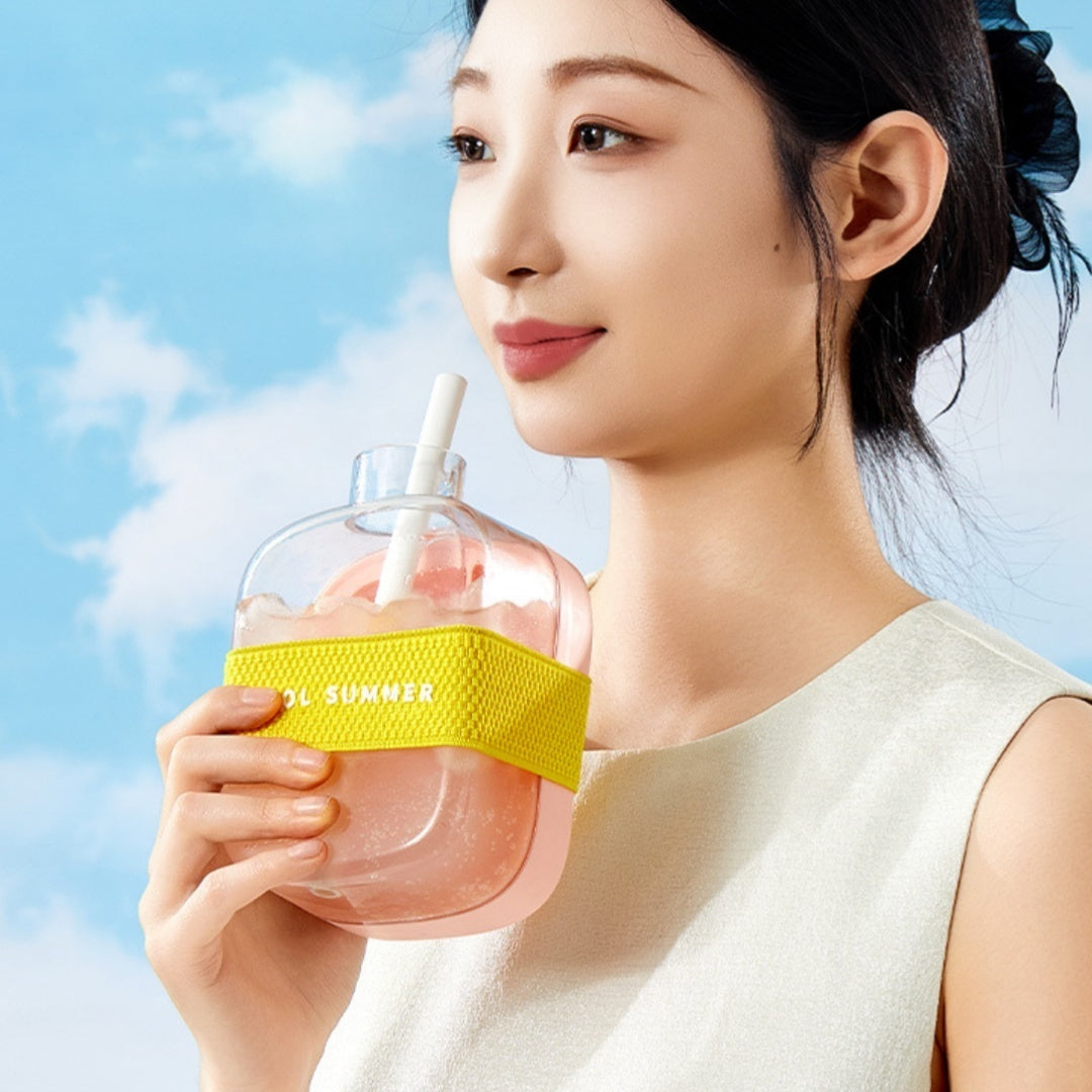 One-Click Ice Mold with Straw Silicone Back Scrub Bath Brush