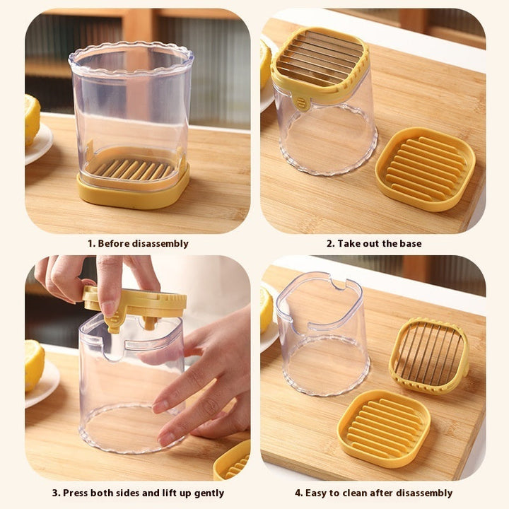 Stainless Steel Slice Cup Strawberry Banana Egg Kiwi Slicer Kitchen Gadgets Silicone Back Scrub Bath Brush
