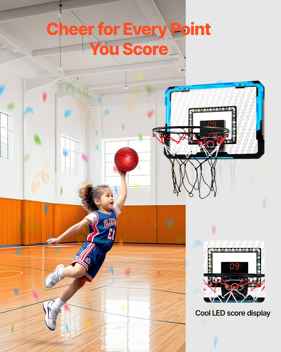 Kids LED Basketball Hoop & Scoreboard BLYNTRA
